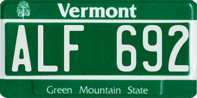 VT license plate ALF692