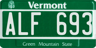 VT license plate ALF693