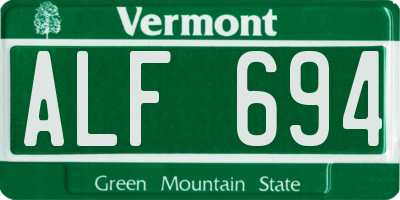 VT license plate ALF694