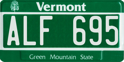 VT license plate ALF695