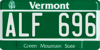 VT license plate ALF696