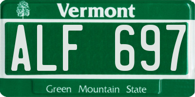 VT license plate ALF697