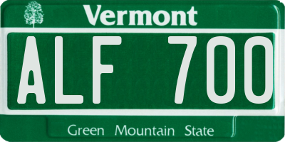 VT license plate ALF700