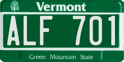 VT license plate ALF701