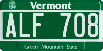 VT license plate ALF708