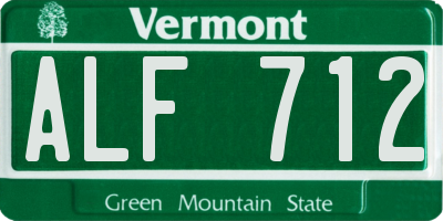 VT license plate ALF712
