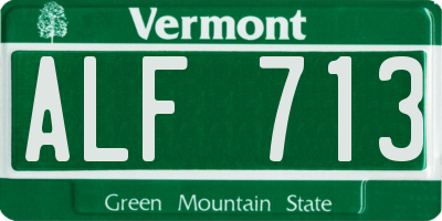 VT license plate ALF713