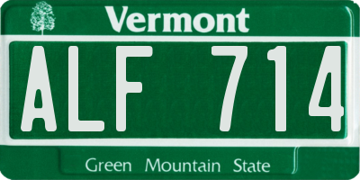 VT license plate ALF714