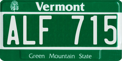 VT license plate ALF715