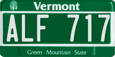VT license plate ALF717