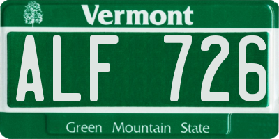 VT license plate ALF726