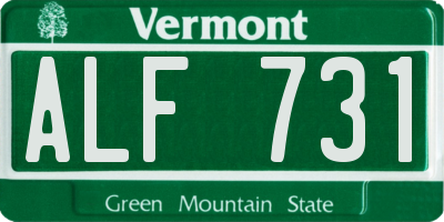 VT license plate ALF731