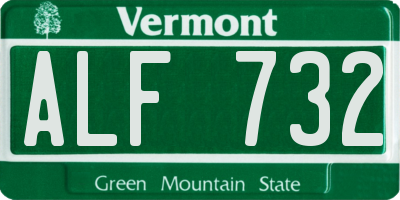 VT license plate ALF732