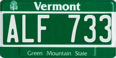 VT license plate ALF733