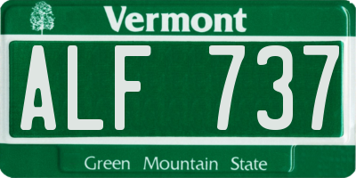 VT license plate ALF737