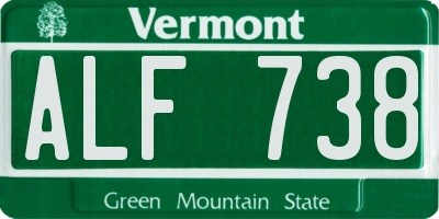 VT license plate ALF738