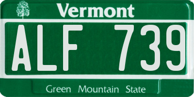 VT license plate ALF739
