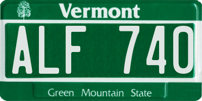 VT license plate ALF740