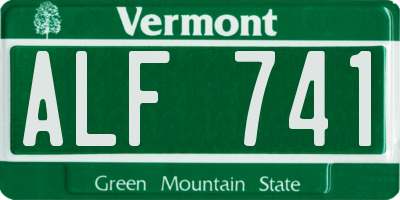 VT license plate ALF741