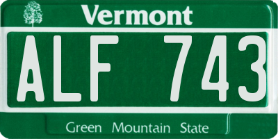 VT license plate ALF743
