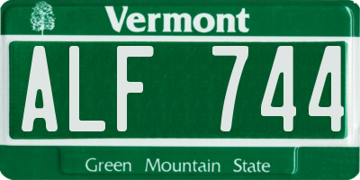 VT license plate ALF744