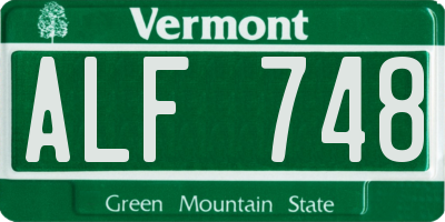 VT license plate ALF748