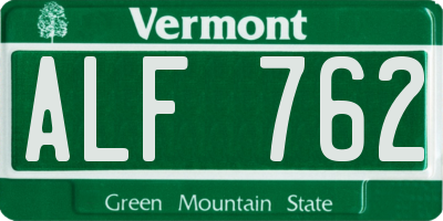 VT license plate ALF762