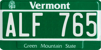VT license plate ALF765