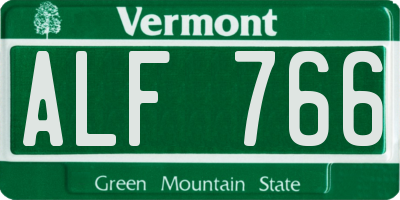 VT license plate ALF766