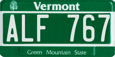 VT license plate ALF767