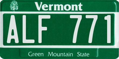 VT license plate ALF771
