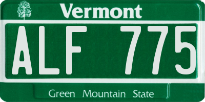 VT license plate ALF775