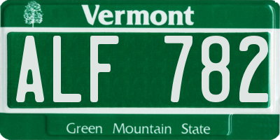VT license plate ALF782