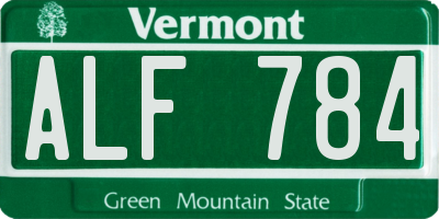 VT license plate ALF784