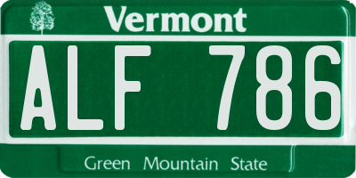 VT license plate ALF786