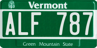 VT license plate ALF787