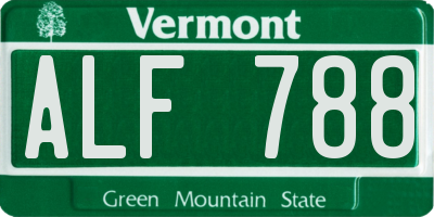 VT license plate ALF788