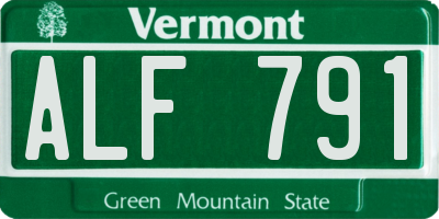 VT license plate ALF791