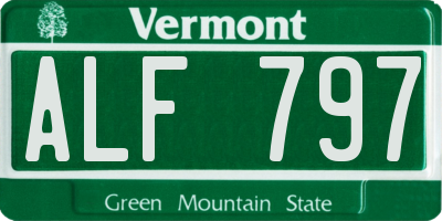 VT license plate ALF797