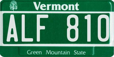 VT license plate ALF810