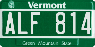 VT license plate ALF814