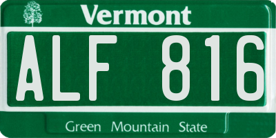 VT license plate ALF816