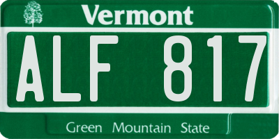 VT license plate ALF817