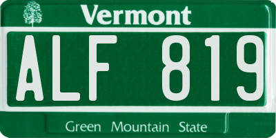VT license plate ALF819