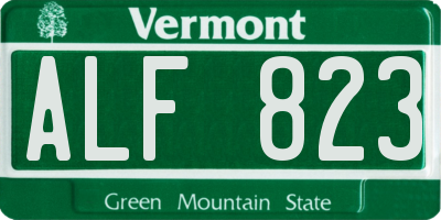 VT license plate ALF823