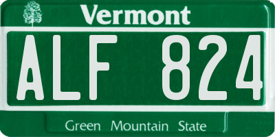 VT license plate ALF824