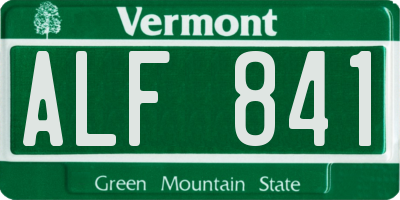 VT license plate ALF841