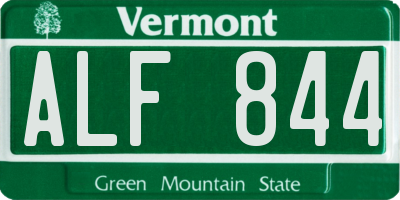 VT license plate ALF844