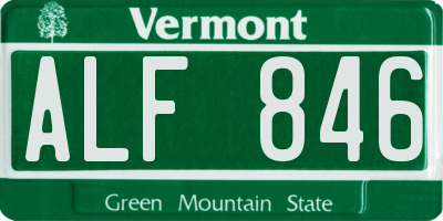 VT license plate ALF846