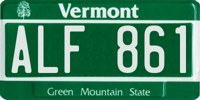 VT license plate ALF861